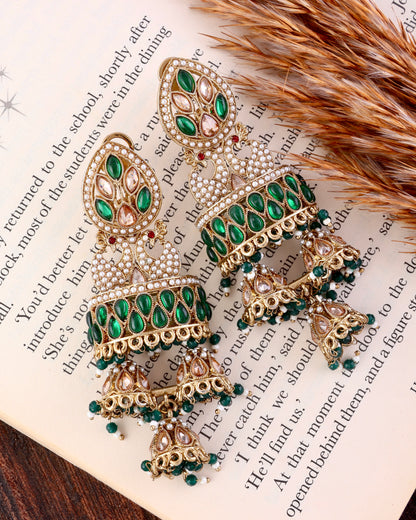 Green Sumaira Designer Peacock Earring