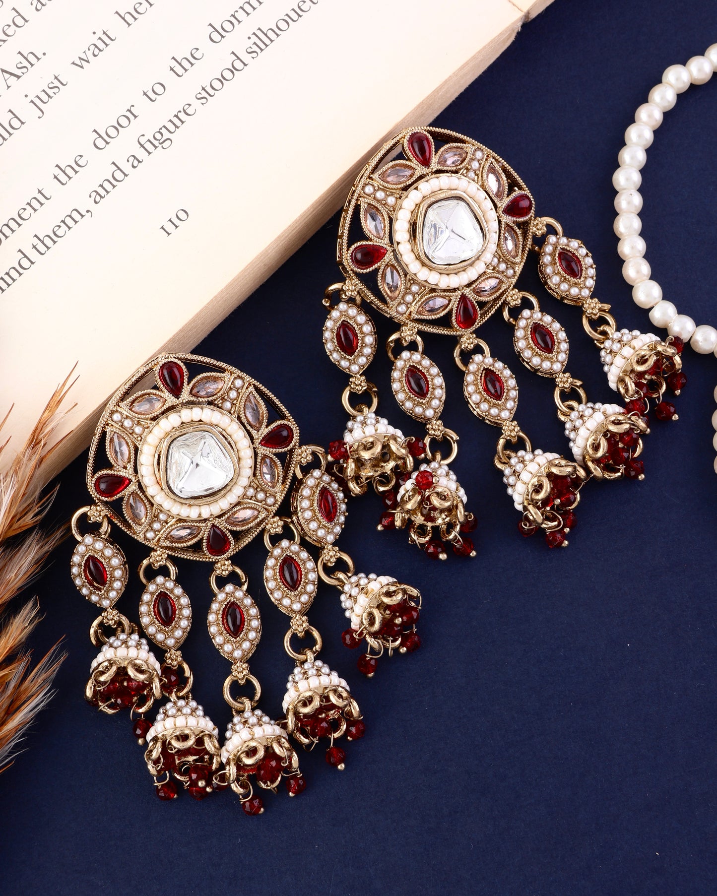 Red Mahnoor Designer Earring