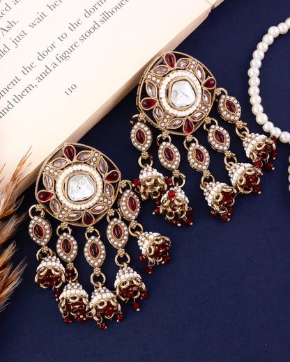 Red Mahnoor Designer Earring