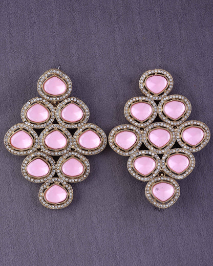Blush Tvesha Premium Designer Zircone Polki Dupe Earring