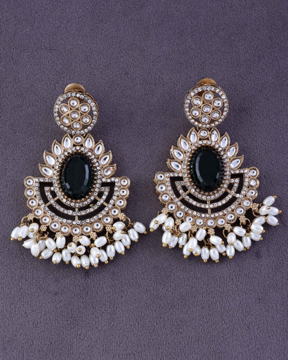 Emerald Archana Premium Designer Zircone Chandbali Earring