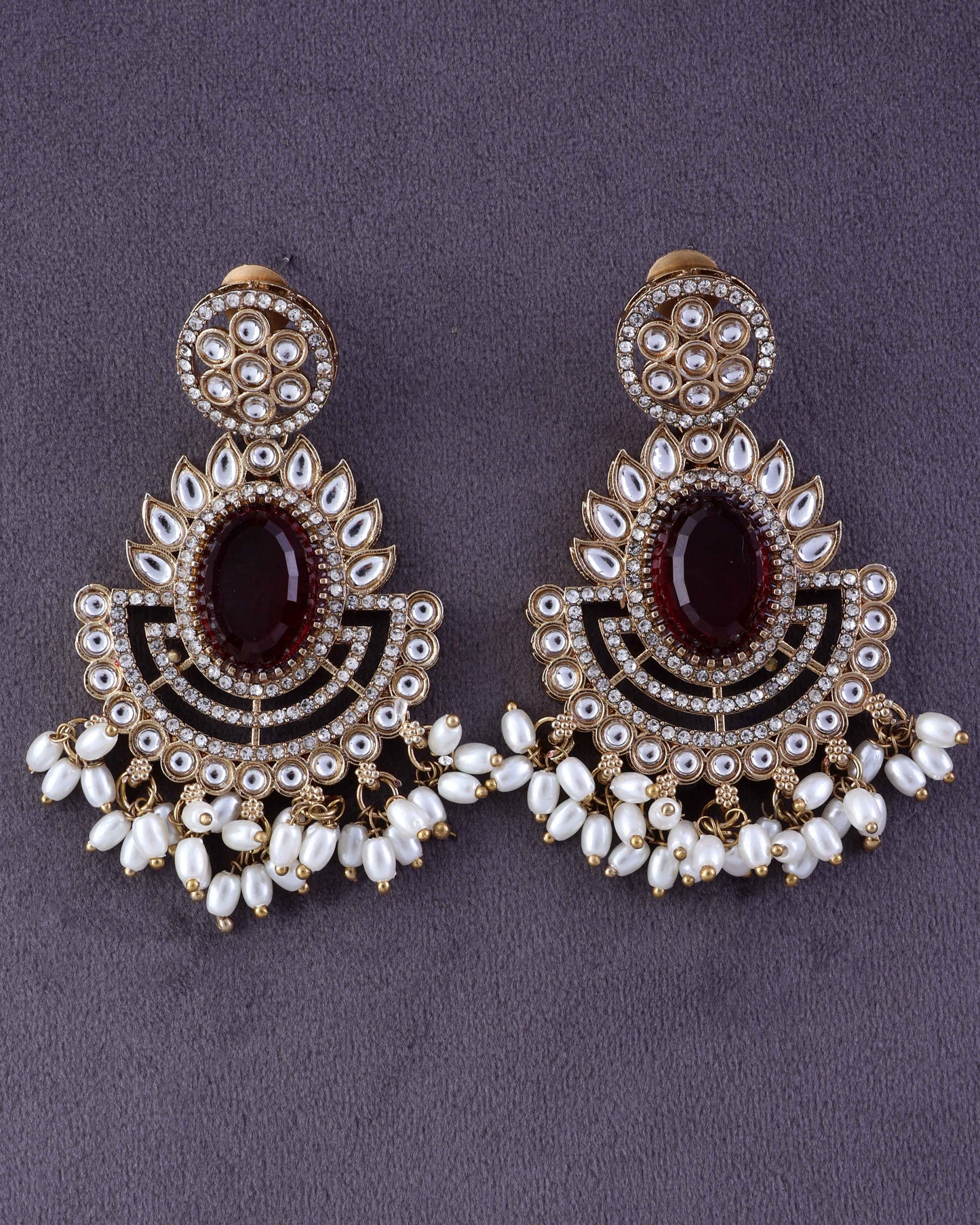 Ruby Archana Premium Designer Zircone Chandbali Earring