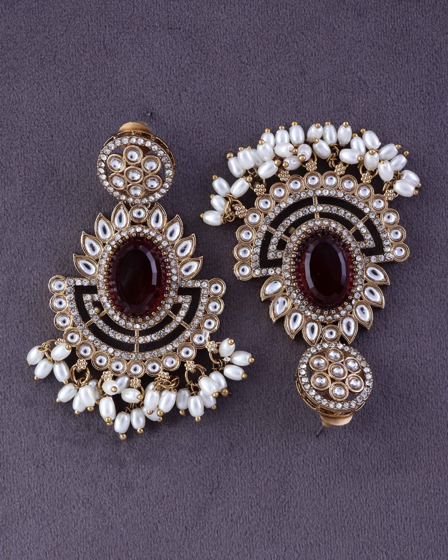 Ruby Archana Premium Designer Zircone Chandbali Earring