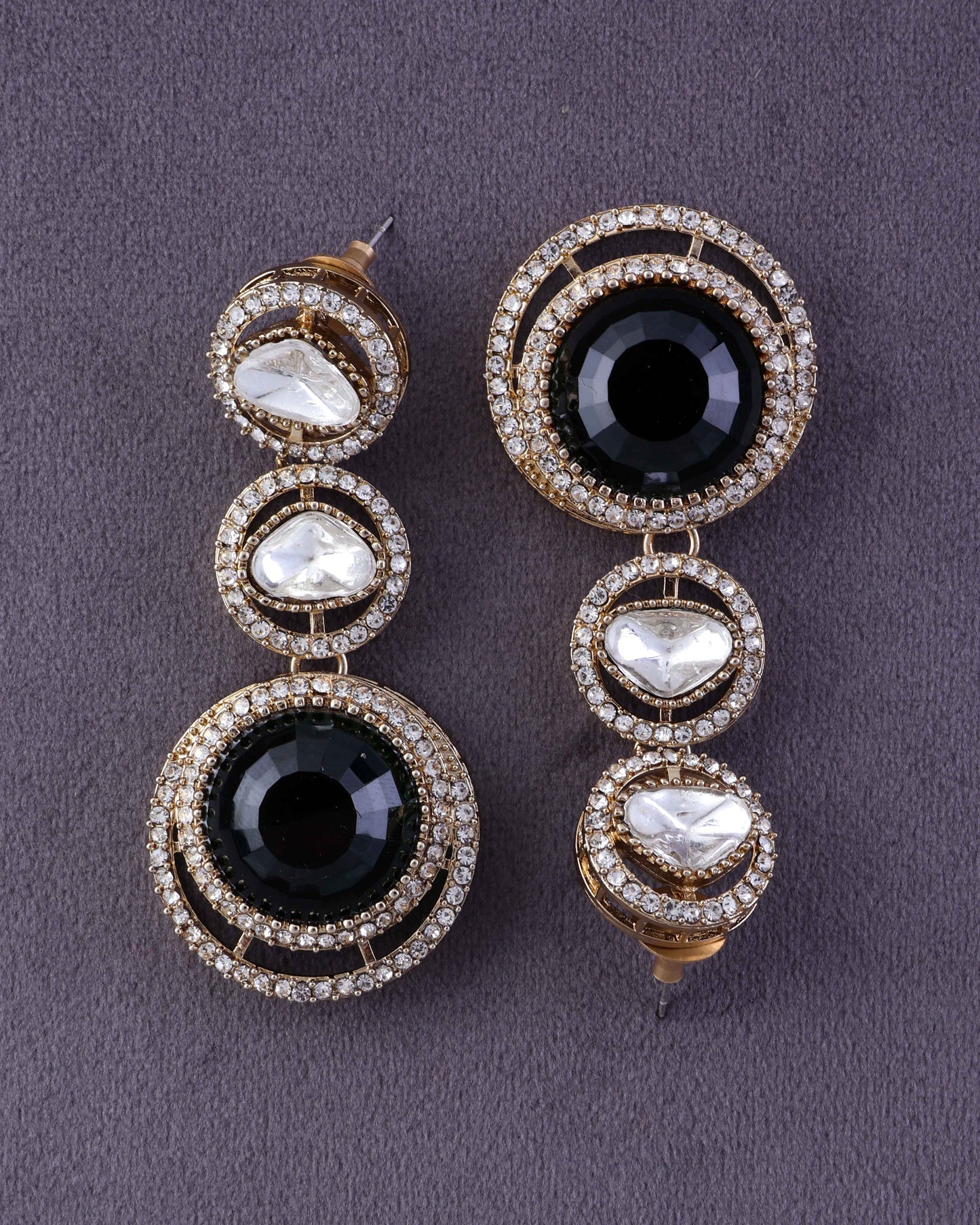 Emerald Navleen Premium Designer Zircone Polki Dupe Earring