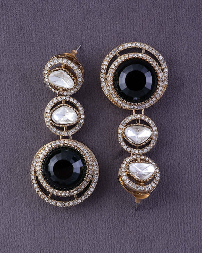 Emerald Navleen Premium Designer Zircone Polki Dupe Earring