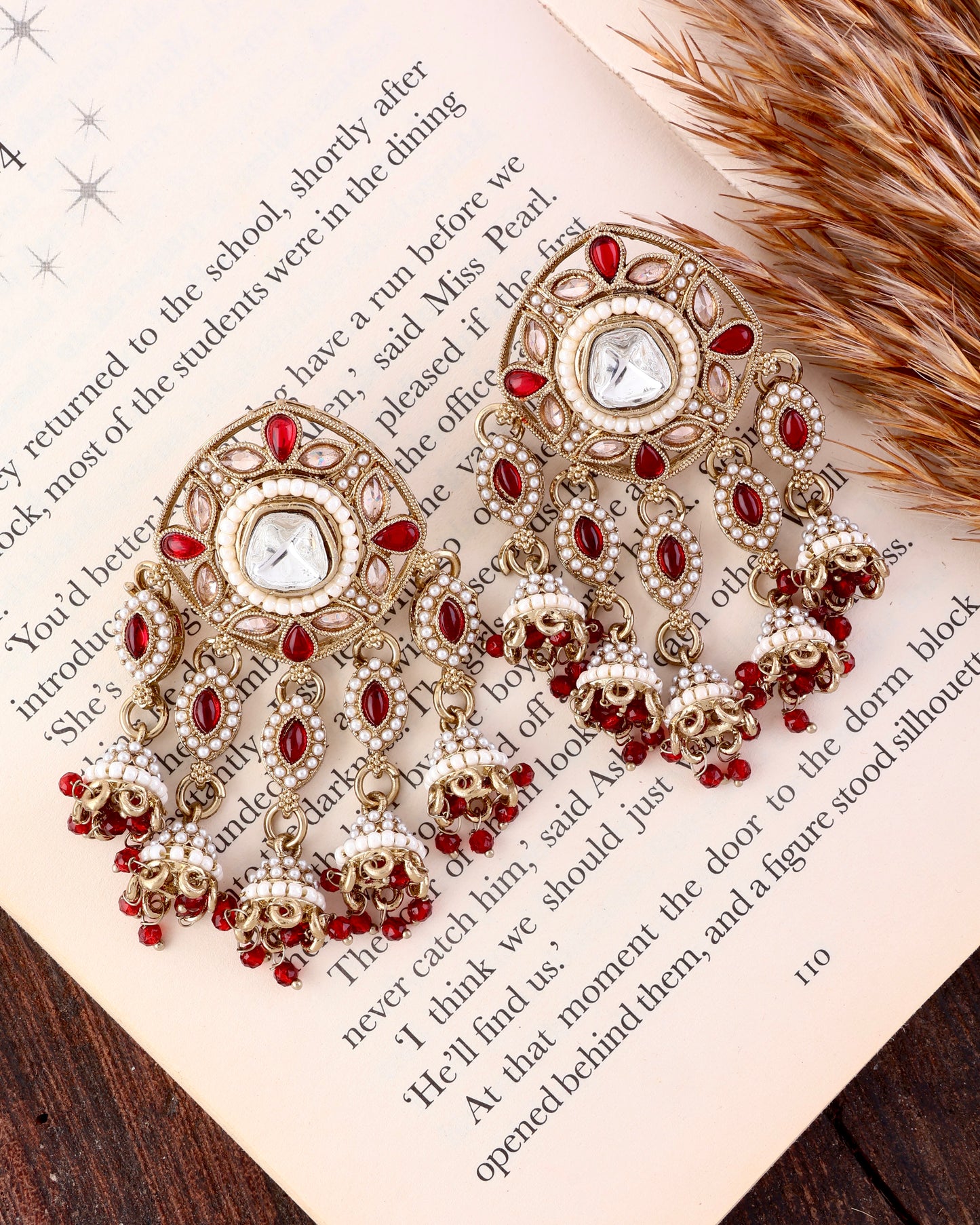Red Mahnoor Designer Earring