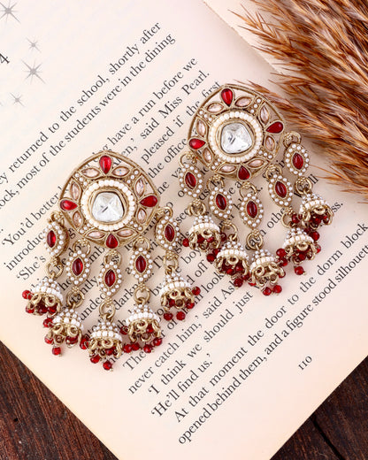 Red Mahnoor Designer Earring