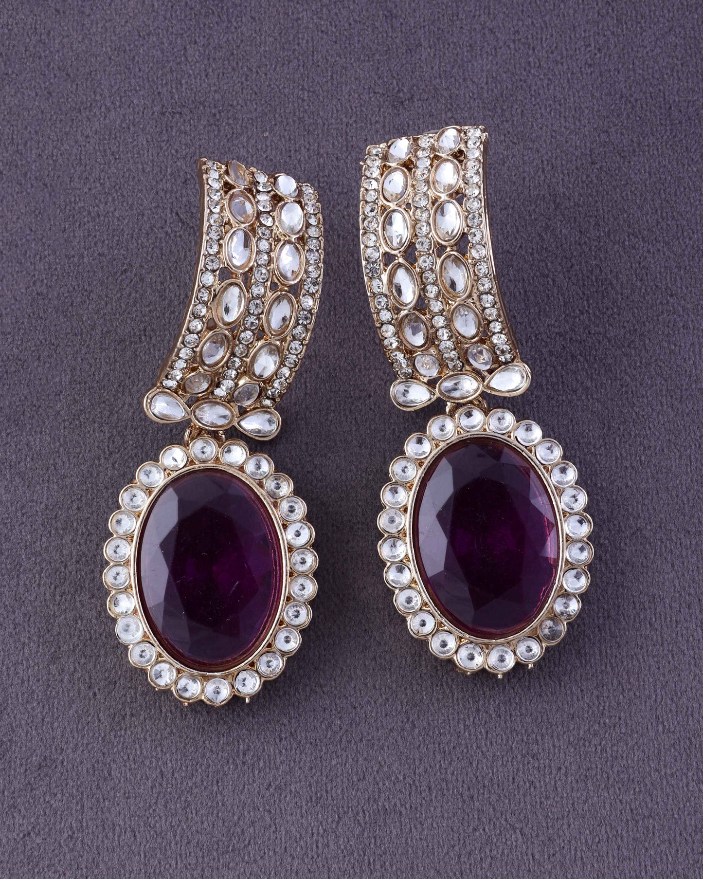 Purple Freya Polki Dupe Earring
