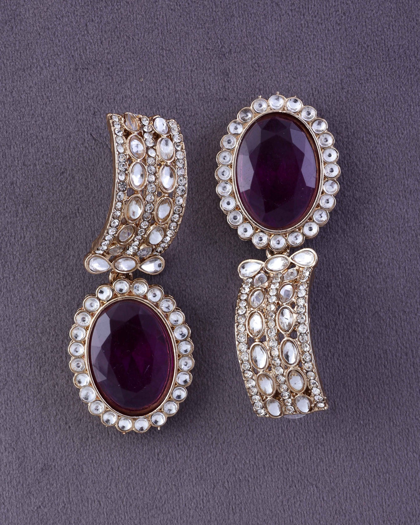 Purple Freya Polki Dupe Earring