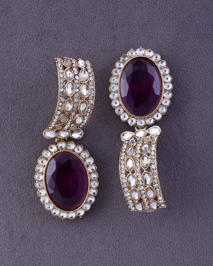 Purple Freya Polki Dupe Earring