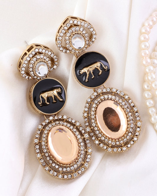 Gold Iravya Premium Designer Zircone Polki Dupe Earring