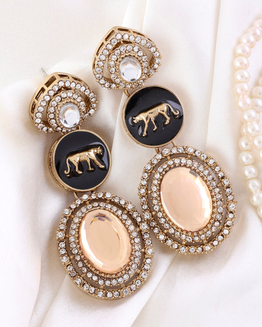 Gold Iravya Premium Designer Zircone Polki Dupe Earring