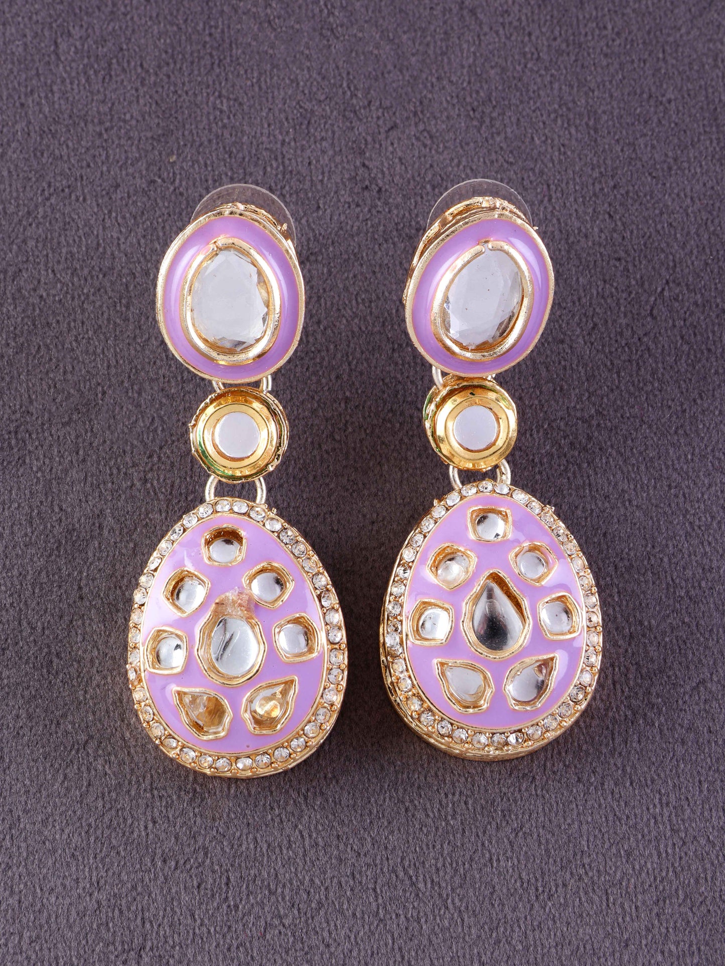 Lilac Kuvar Meenakari Earring