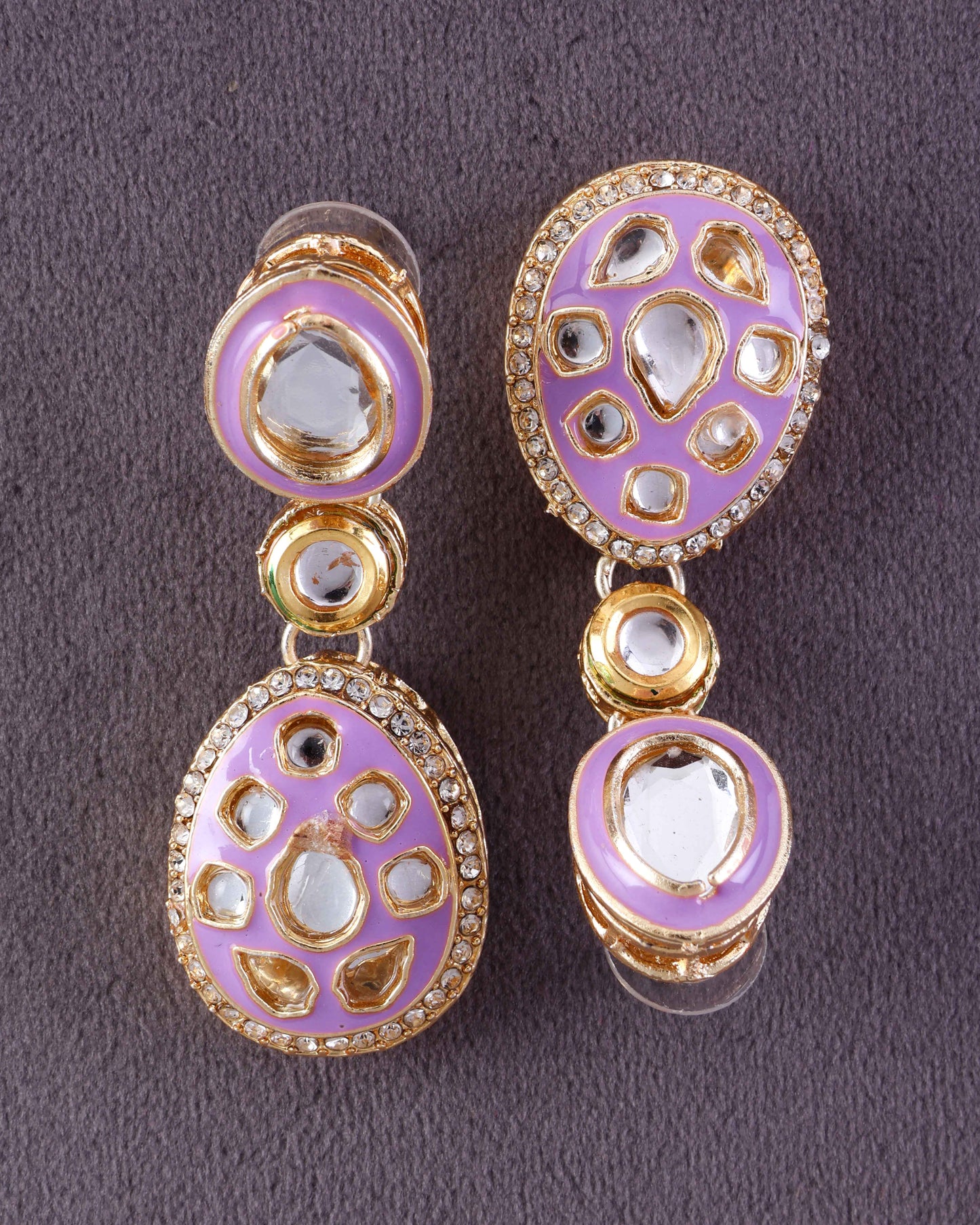 Lilac Kuvar Meenakari Earring
