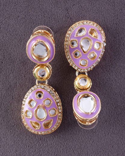 Lilac Kuvar Meenakari Earring
