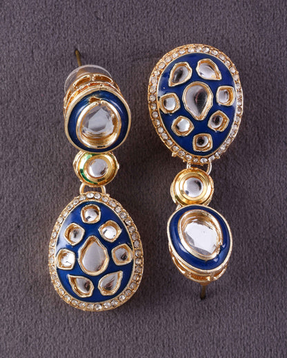 Blue Kuvar Meenakari Earring
