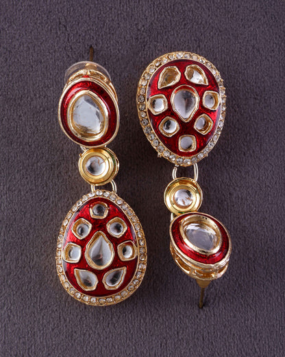 Maroon Kuvar Meenakari Earring