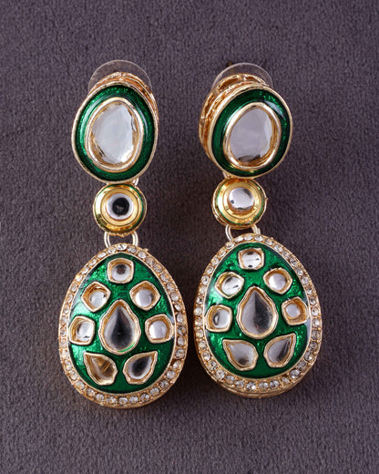 Green Kuvar Meenakari Earring