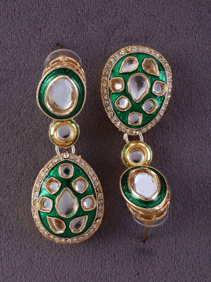 Green Kuvar Meenakari Earring