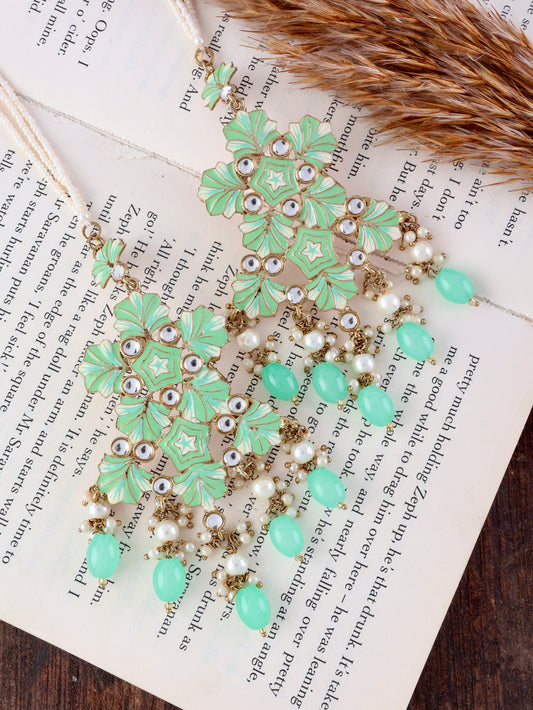 Mint Green Ragini Designer Earring With Sahara