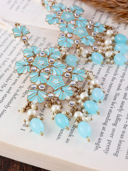 Turquoise Ragini Designer Earring With Sahara
