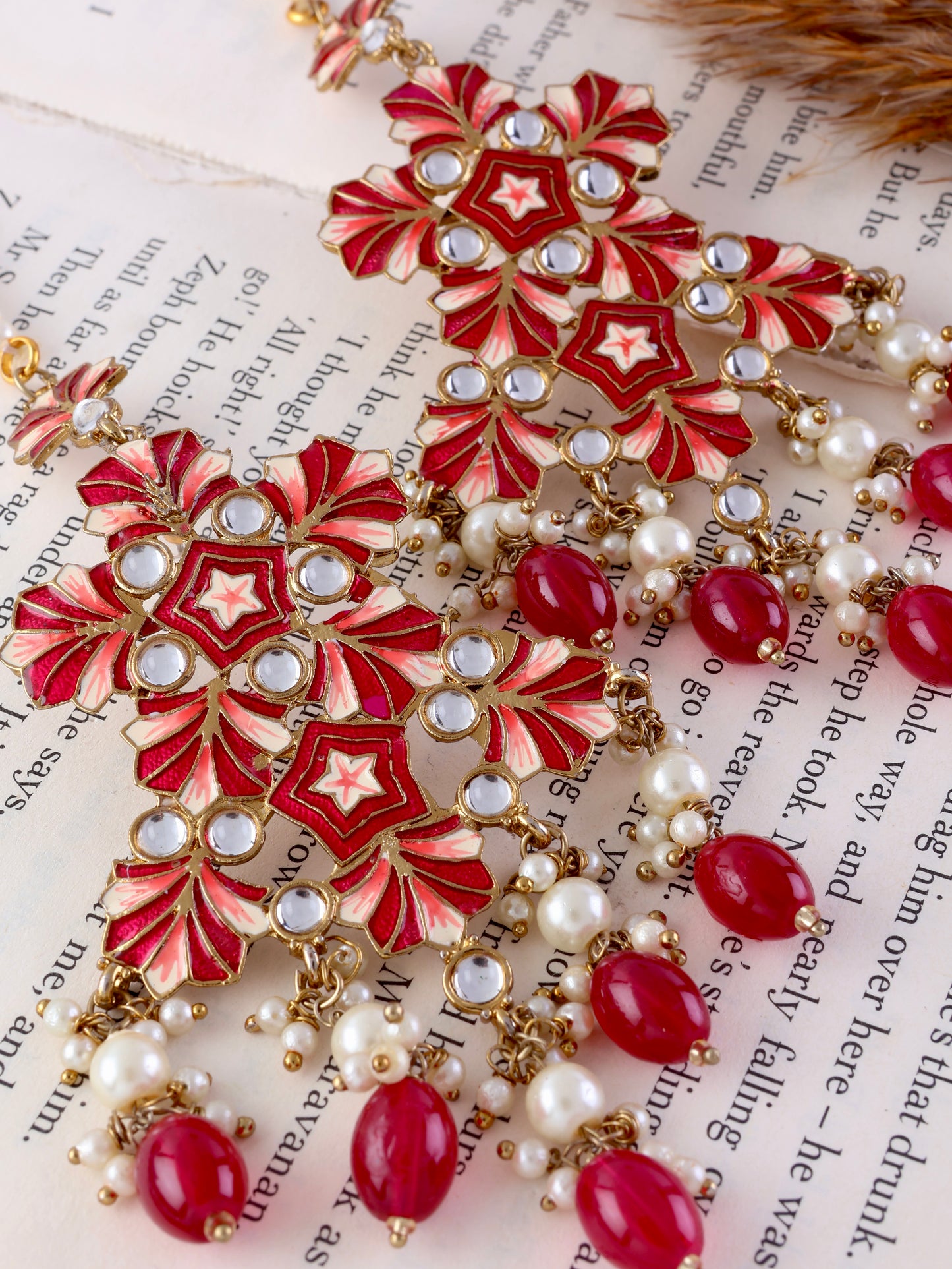 Pink Ragini Designer Earring With Sahara