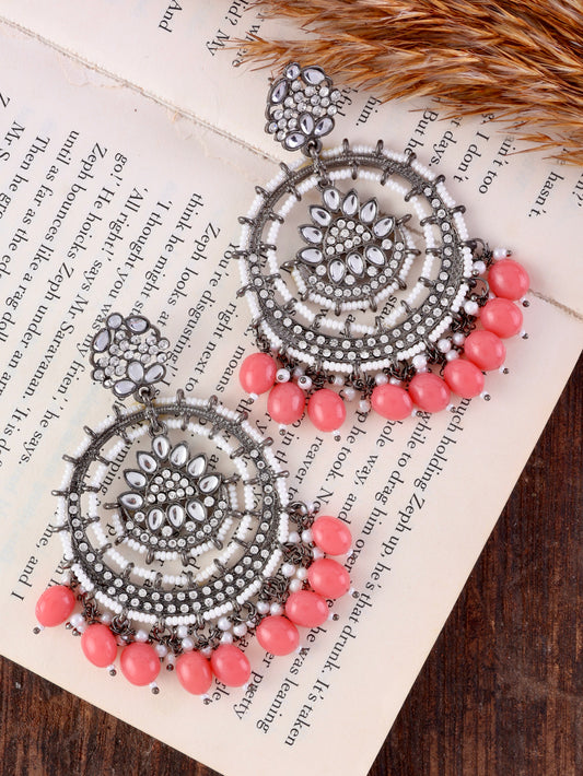 Coral Myraa Zircone Chandbali