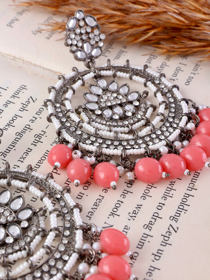 Coral Myraa Zircone Chandbali