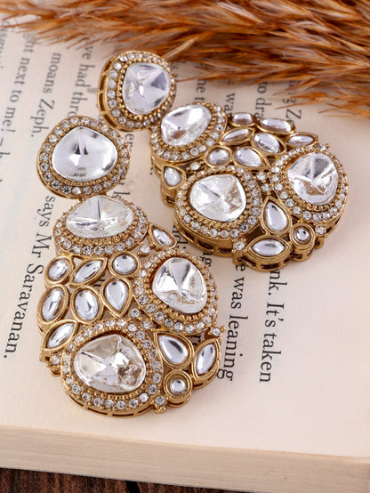 Anureet Premium Designer Zircone Polki Dupe Earring