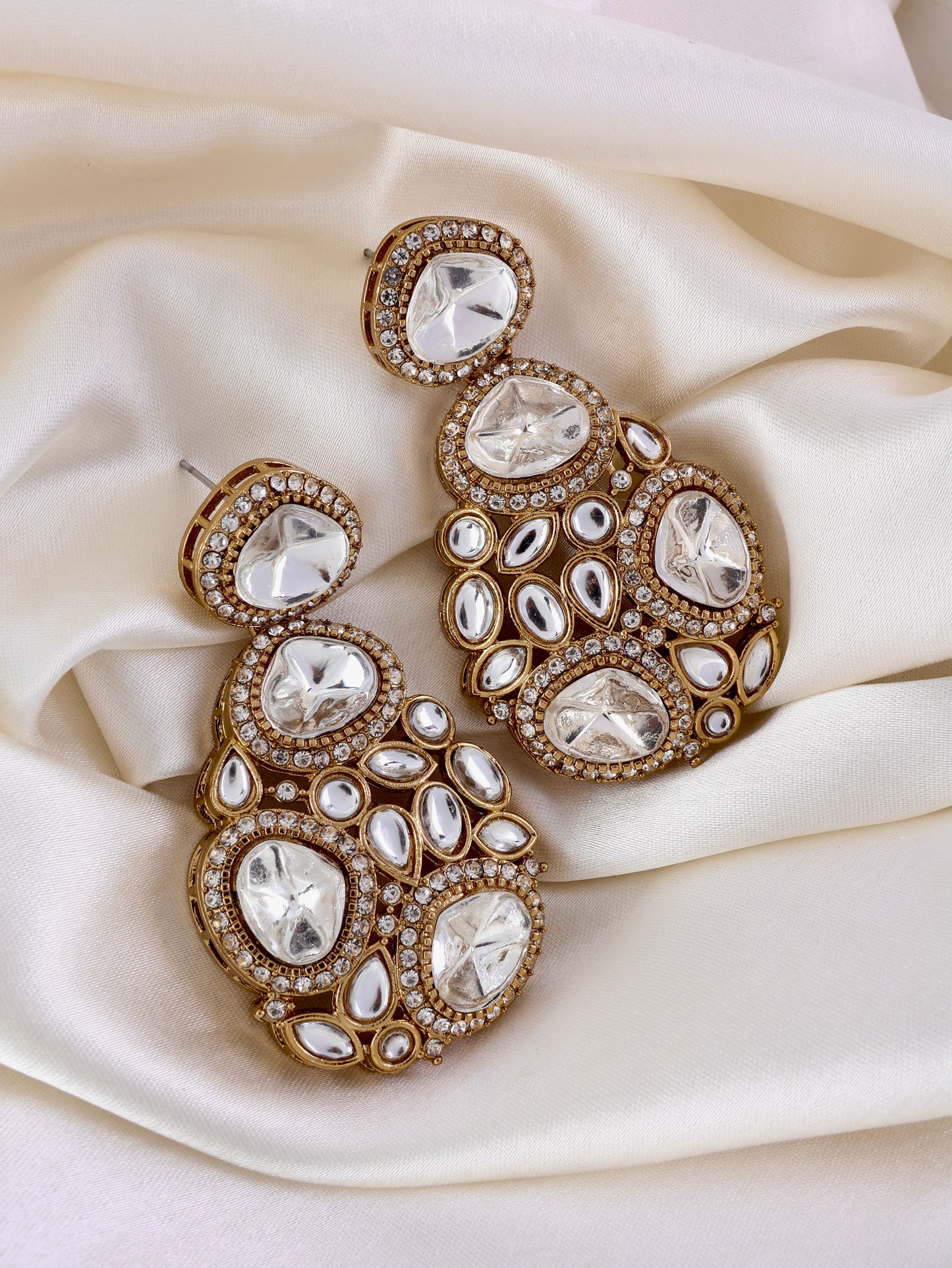 Anureet Premium Designer Zircone Polki Dupe Earring