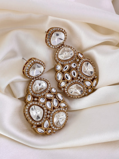 Anureet Premium Designer Zircone Polki Dupe Earring