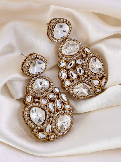 Anureet Premium Designer Zircone Polki Dupe Earring