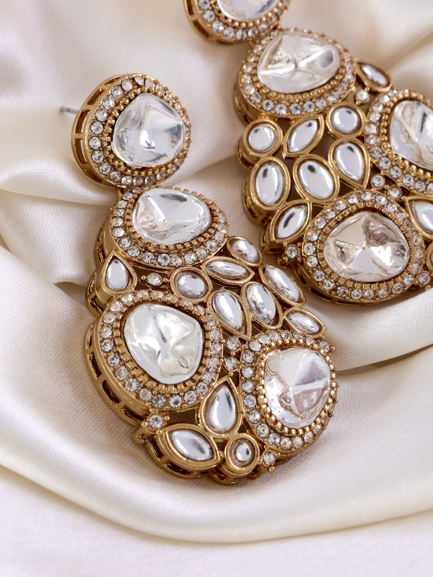 Anureet Premium Designer Zircone Polki Dupe Earring