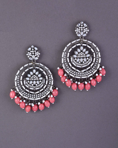 Coral Myraa Zircone Chandbali