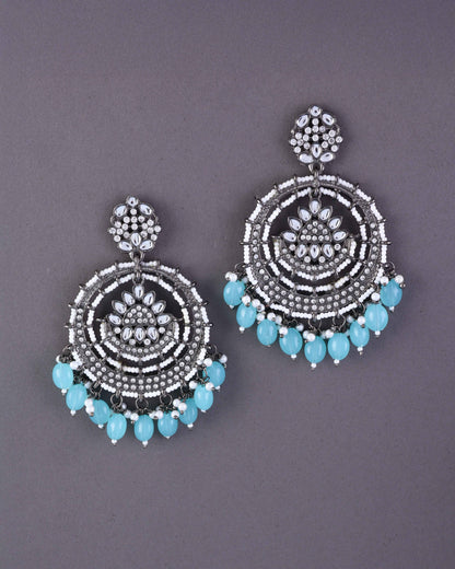 Turquoise Myraa Zircone Chandbali