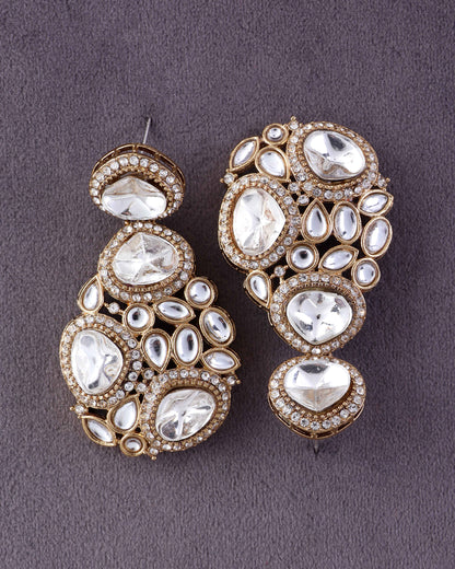 Anureet Premium Designer Zircone Polki Dupe Earring