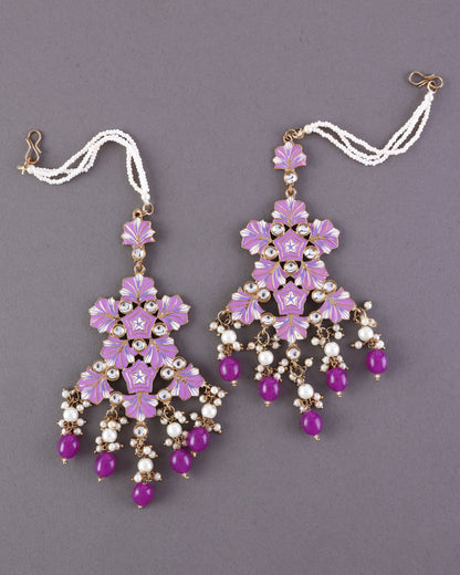 Purple Ragini Designer Earring With Sahara