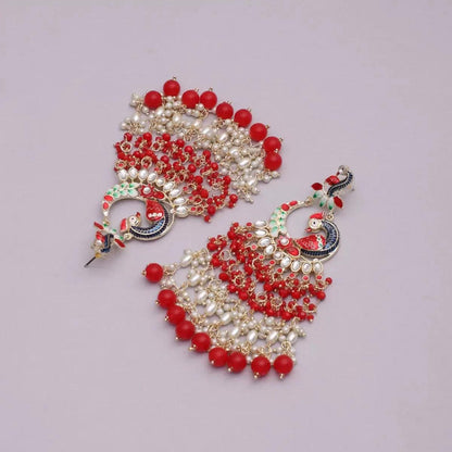 Red Mayurakshi Earring