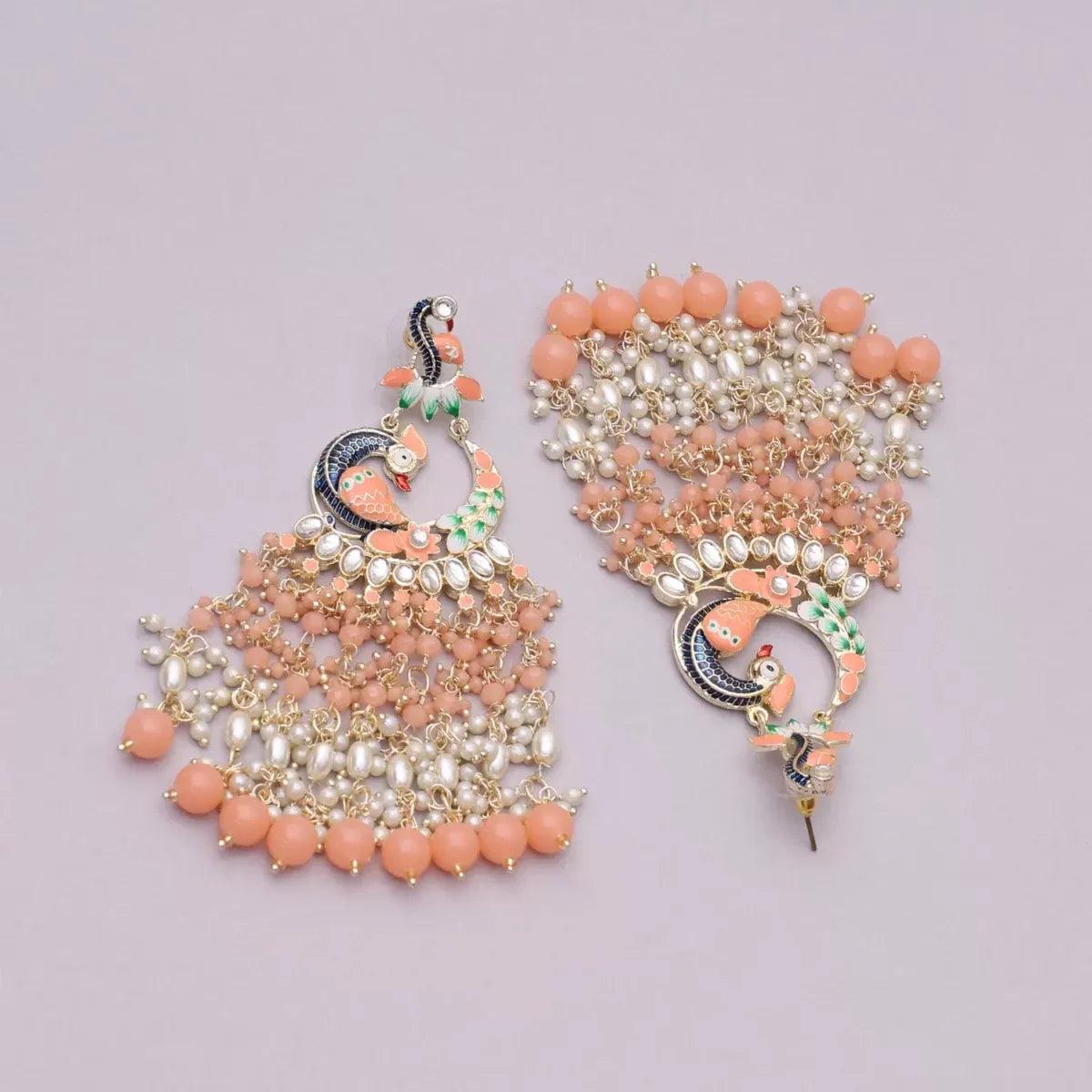 Peach Mayurakshi Earring