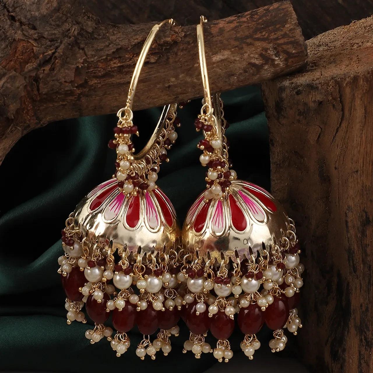 Maroon Laveneet Jhumka