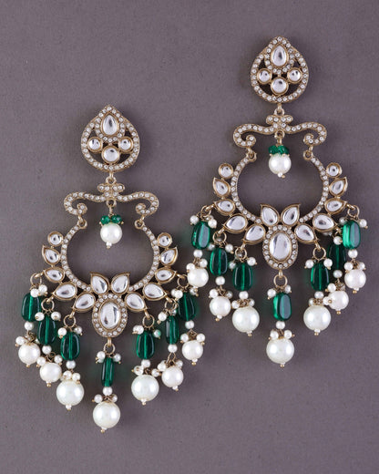 Green Rajveer Designer Chandbali Earring