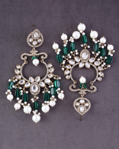 Green Rajveer Designer Chandbali Earring