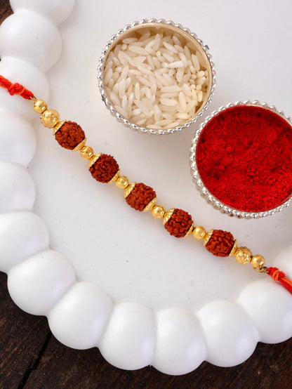 Shivansh Rudraksh Rakhi for Brother | Tilak Set Included