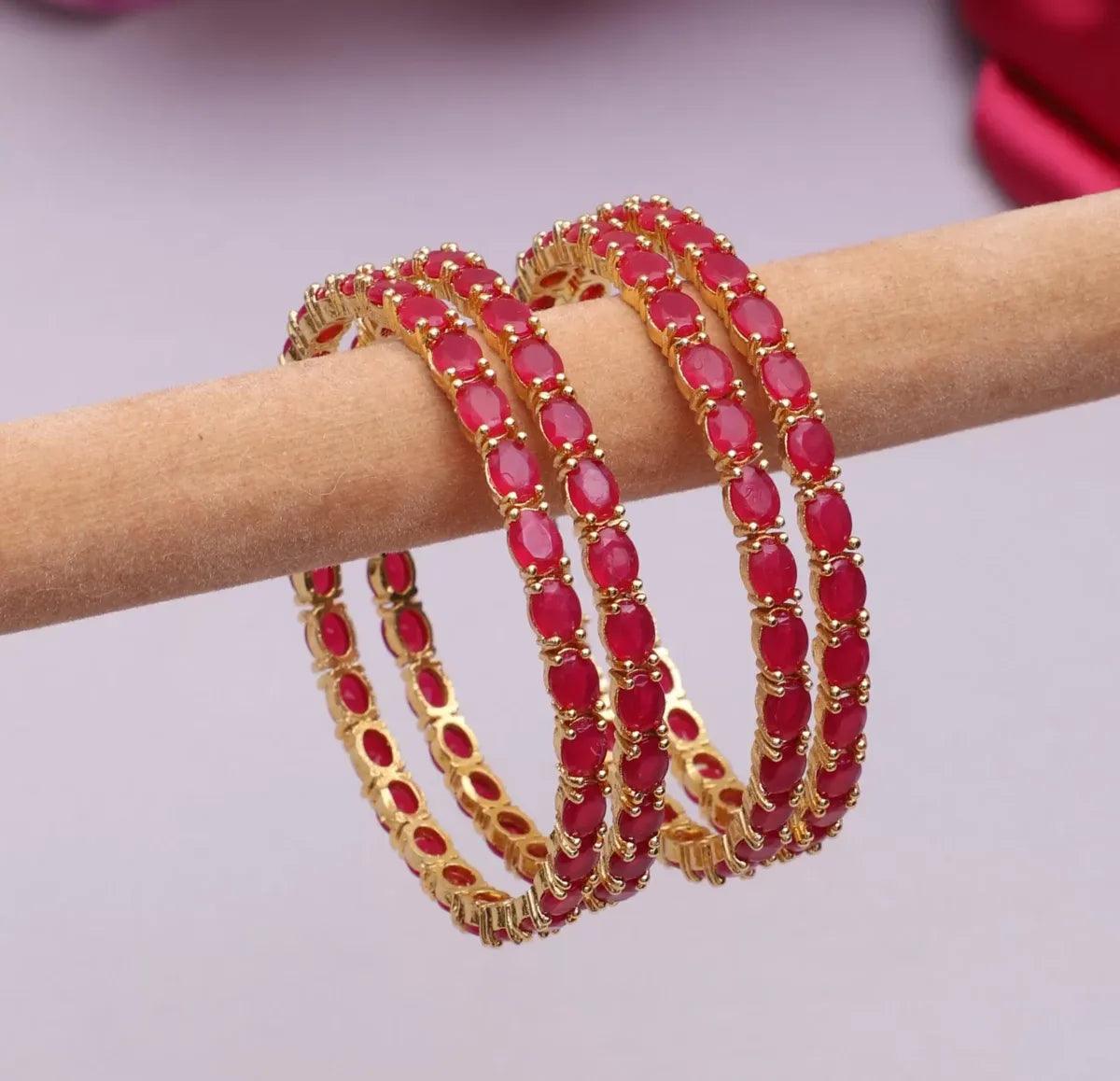 Sriyam Ruby Bangle Set