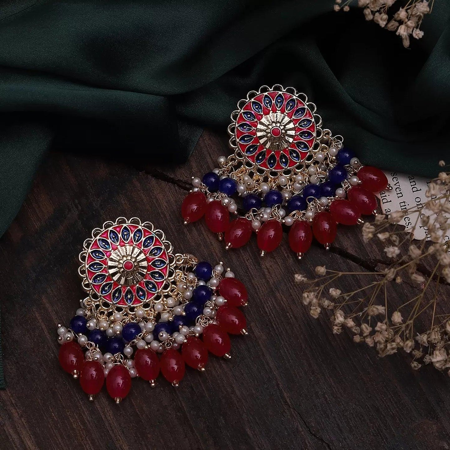 Pink Blue Sukh Earring