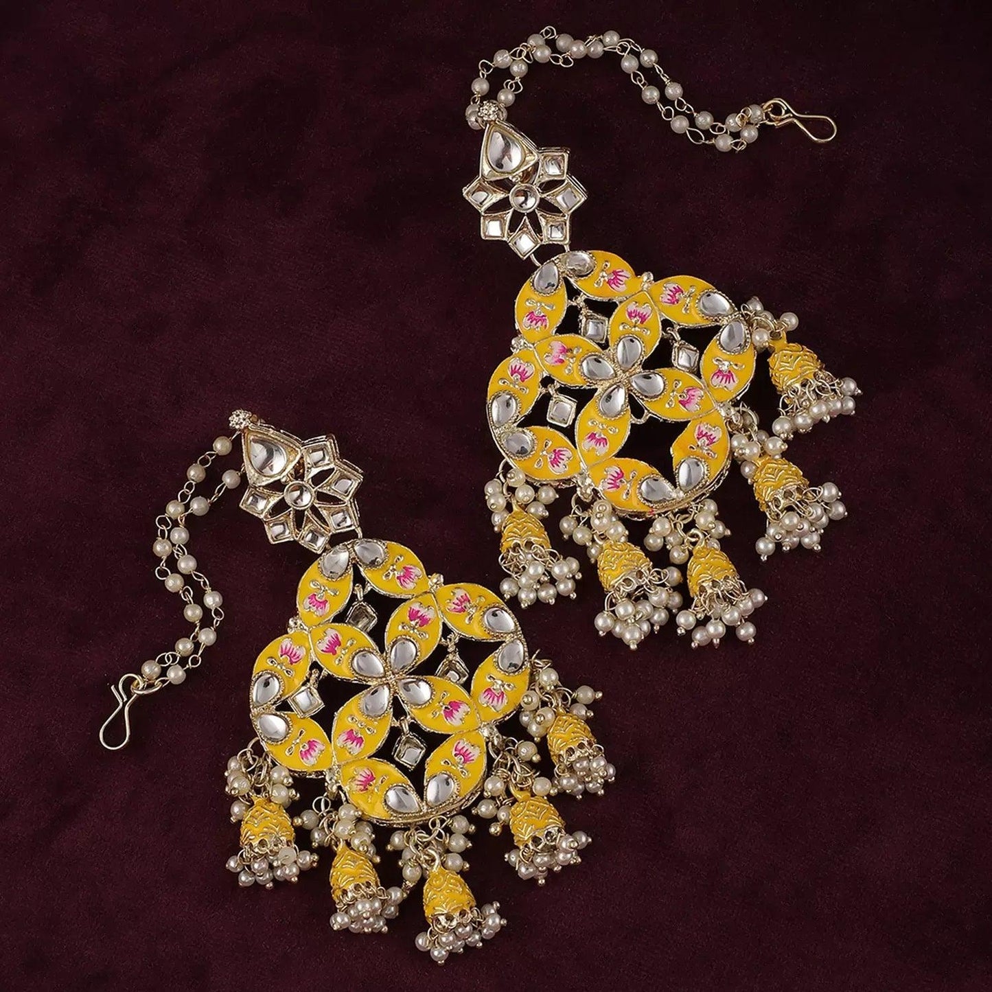 Yellow Nyasa Designer Earring with Sahara