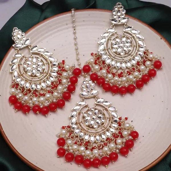 Red Shaili Teeka Earring