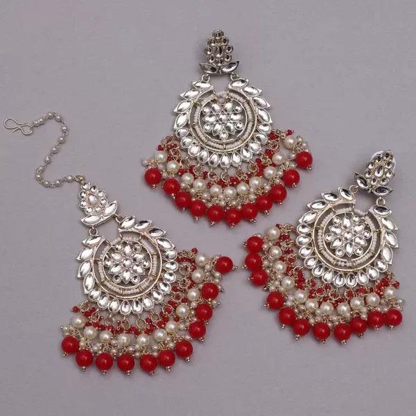 Red Shaili Teeka Earring