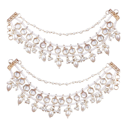 Anant Bahubali Kundan Kaan Chain Pair