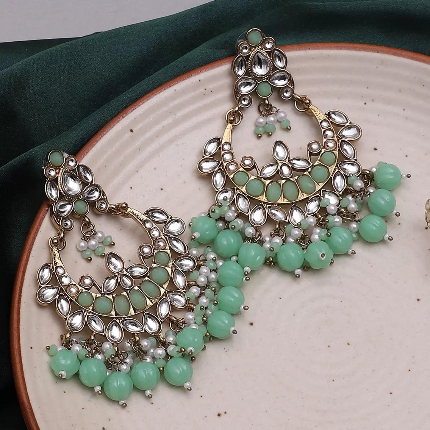 Mint Green Kimaya Chandbali